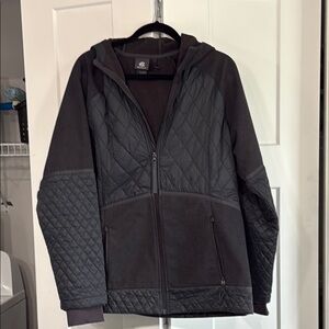 Champion hooded Men's Black Quilted Jacket sz xxl